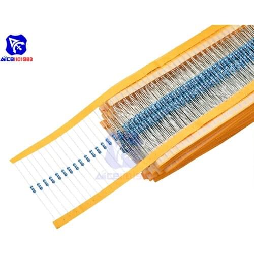 600PCS/Pack 1/4W 1% Resistance 10R -1M Ohm Metal Film Resistor 30 Value Metal Film Resistance