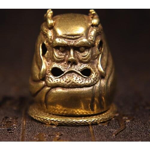 Antique Bronze Dharma Ancestor Statue Pure Copper Buddha Mininatures Figurine Vintage Brass Incense Burner Ornament Home Decors