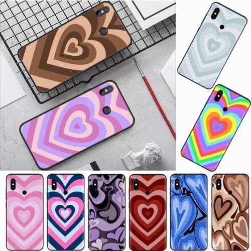 Shine brown hearts pink love Phone Case For Xiaomi Redmi mi note max 3 5 6 8 9 10 t S SE lite pro Soft Silicone Shell