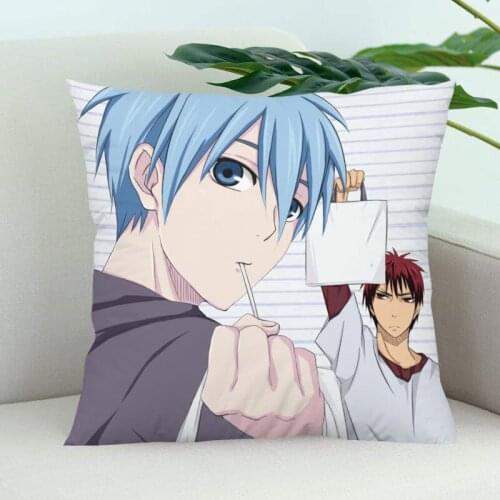 Kurokos Basketball Pillow Cover Bedroom Home Office Decorative Pillowcase Square Zipper Pillow Cases Satin Soft