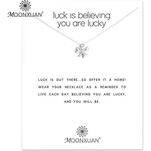 Dogeared Lucky Four-Leaf Clover Choker Chain Necklace Women Kolye Collares De Moda 2019 Colar Jewelry Collier Bijoux Femme Mujer