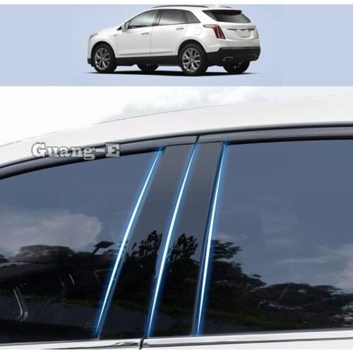 For Cadillac XT5 2016-2021 Car PC Material Pillar Post Cover Door Trim Window Piano Black Molding Sticker Plate 6pcs