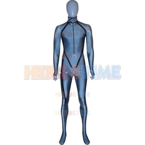 Hot Sale Gray 3D Print Spandex High Quality Zentai Suit Bodysuit Cosplay Costume for Adult/Kids Custom Made