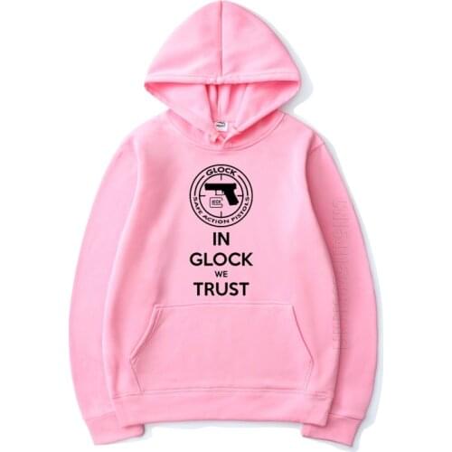 Handgun Logo Print Hoodies In Glock We Trust Hooded Tops Streetwear Men Women Sport Daily Casual Hoodie Pullover Unisex Coat