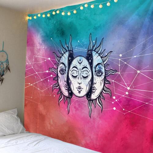 India Mandala Tapestry Wall Hanging Sun Moon Tarot Wall Tapestry Wall Carpet Psychedelic Tapiz Witchcraft Wall Cloth Tapestries