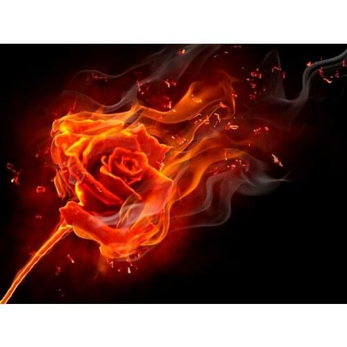 Fire rose diy spuare diamond painting cross stitch Needlework mosaic diamond embroidery pattern crafts Sewing supplies choose