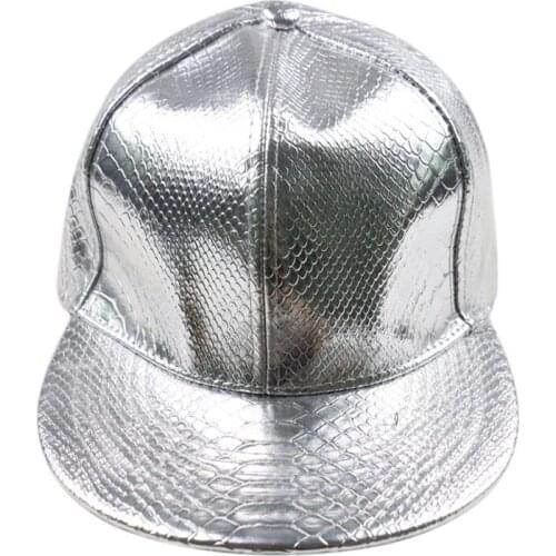 WZCX PU Snake Pattern Hip Hop Peaked Cap Solid Color Adjustable Fashion New Spring Autumn Dad Hat Snapback