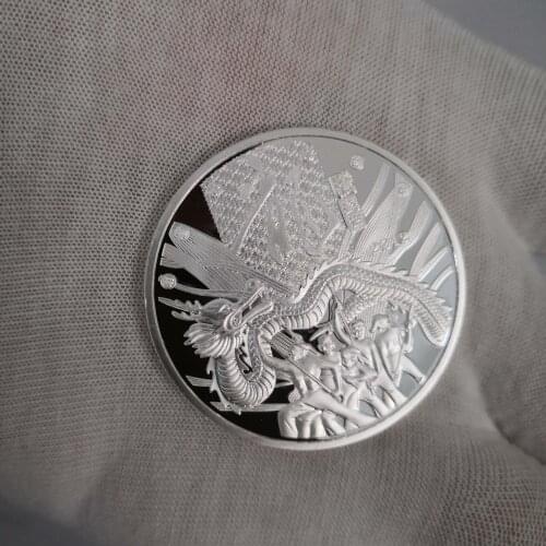 Chinese Traditional Festival Dragon Silver Coin Commemorative Silver Plated Souvenir Coins Gifts