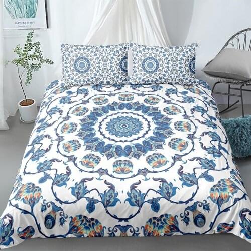Bohemia Mandala 3D Print Comforter Bedding Set Luxury Queen King Single Duvet Cover Set Home Textile Decoration Indian Flower