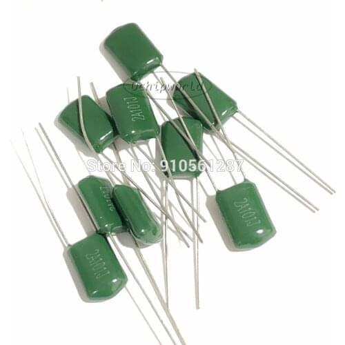 Polyester capacitor 100V 2A102J 2A182J 2A222J 2A332J 2A682J 2A103J 2A223J 2A333J 2A473J 2A104J 2A224J 2A683J 2A472J 2A153J green
