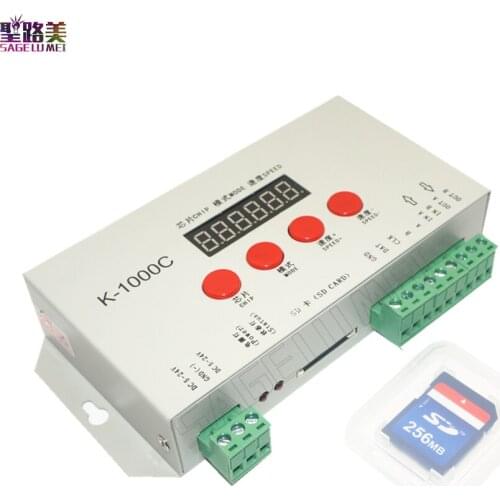 DC5V-24V K-1000C controller (T-1000S Updated)WS2812B,WS2811,APA102,SK6812,2801 LED 2048 Pixels Program Controller