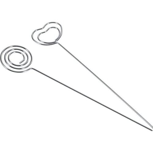 50 x Metal Wired Business Card Holder Memo Photo Picture Paper Note Clip Bracket Diy Craft Home Office Supplies