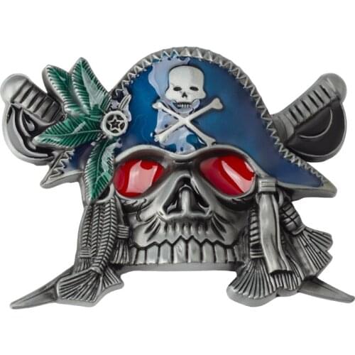Double knife Skull smooth Belt Buckle for Men Alloy Fashion