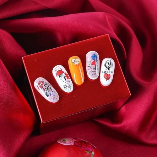 Slip sticker foil Nail Foil stickers Nail Sticker Girl Water Transfer Decals Decoration Manicure Tattoos for Professional Salon