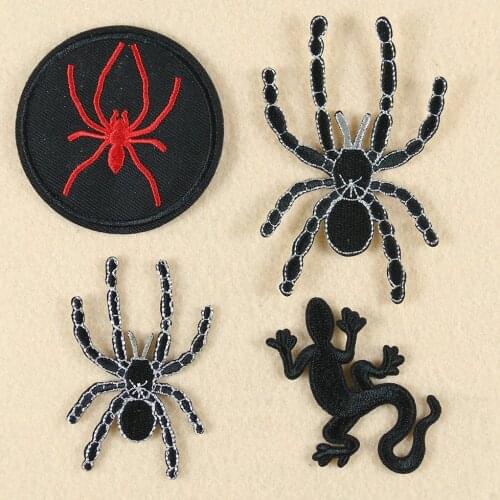 Spider Lizard Embroidery Desert Animals Patches for Clothing Patches Animal Badge Motif Applique DIY Clothes Accessory Stickers