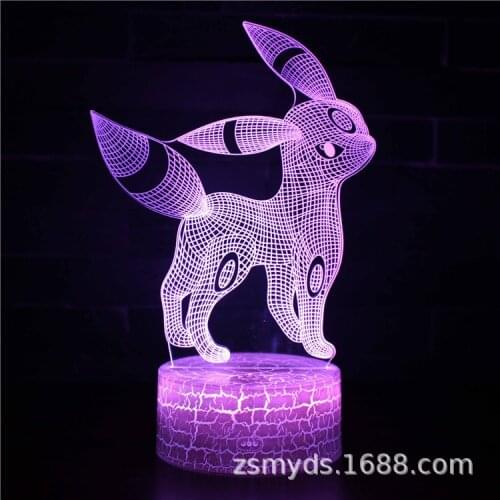 TAKARA TOMY Pokemon Ibrahimovic Smart 3D Table Lamp 7/16 LED Light Valentines Day Gift Birthday Gift Decoration Childrens Toy