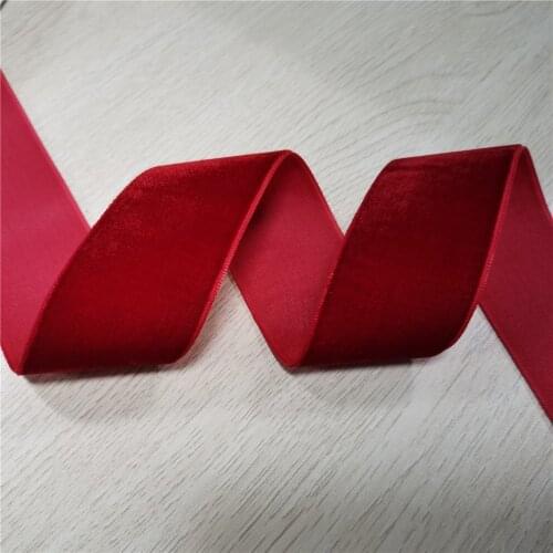 1.5inch 38MM Single Face Nylon Red Velvet Ribbon,none stretch velour ribbons webbing DIY accessories