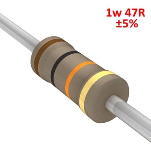 PHISCALE Carbon film resistor 47Ohm 1w 5% Tolerance 200pcs
