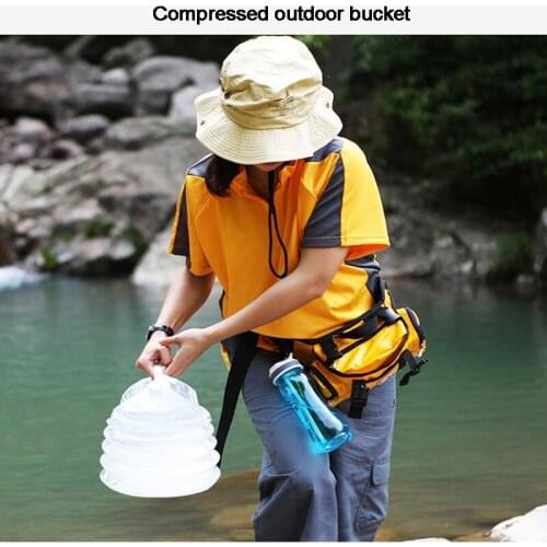 Outdoor 5L/8L/10L Foldable Water Storage Bucket with Faucet PE Food Grade Large Capacity Compressible Portable Camping Survival