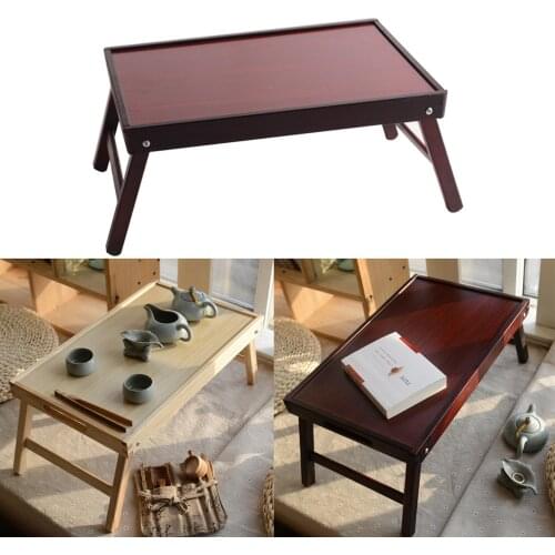 Bed Tray Foldable Wooden Portable Bed Desk Laptop Desk Outdoor Picnic Wooden Frame Folding Table Notebook Tray Computer Stand