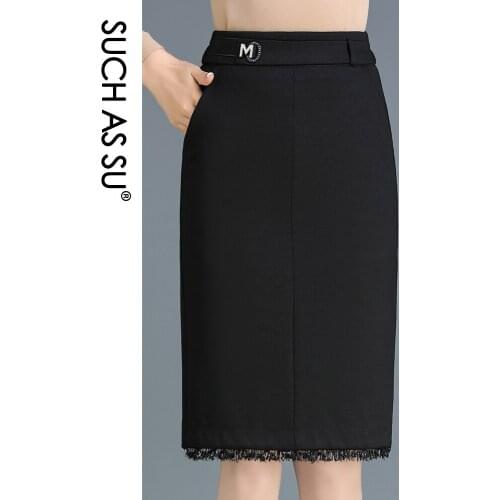 SUCH AS SU Knitted Pencil Skirts