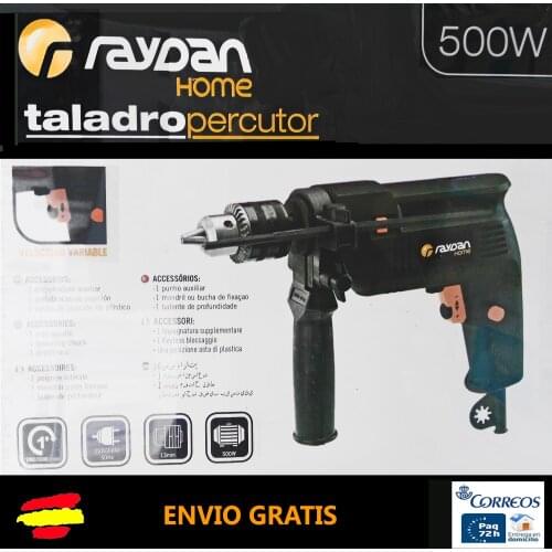 Drill hammer driller 500W RAYDAN speed adjustable high quality double handle tool drills home garden gift