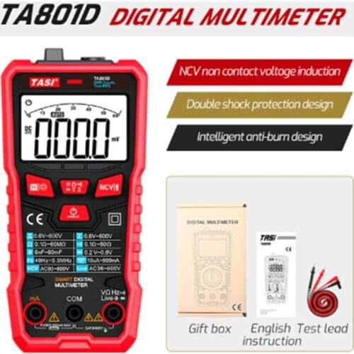 TA801B Voltage Meter Precision Voltmeter Ammeter Tester Home Professional Ohm Hz High Precise C/D Portable Digital Multimeter