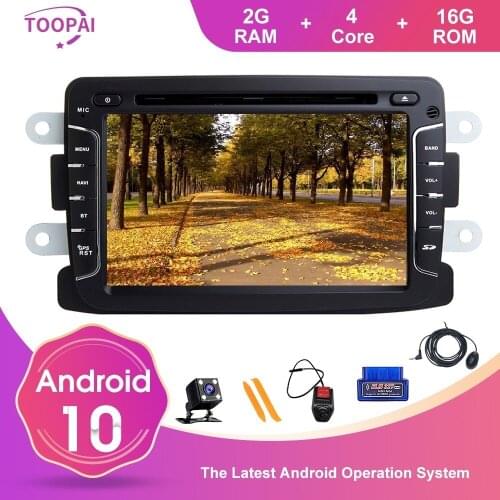 TOOPAI Android 10 For Renault Duster Dacia Logan Sandero Xray 2 GPS Navigation Multimedia Auto FM Radio DVD CD SWC Player New