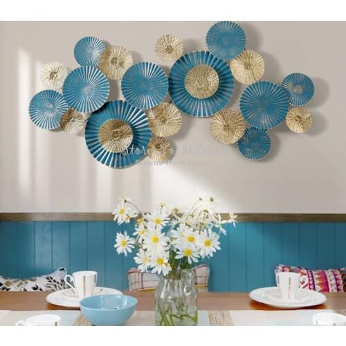 European Style Wall Decoration Three-dimensional Living Room Sofa Background Porch Iron Art Wall Decoration Pendant Ornaments