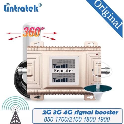 Cell Phone Signal Booster for Home and Office Use 65dB 850/1900/1700Mhz Signal Repeater for Boosting 3G Signal Amplifier 50