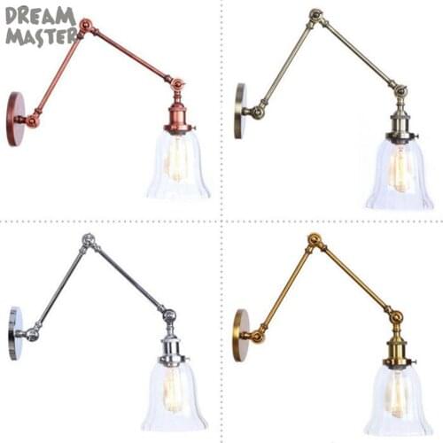 Vintage Wall Lamp Creative Bedside Lamp Nordic Edison Lighting Iron Wall Sconce Warehouse Lamps Home Lighting Fixture E27 Holder