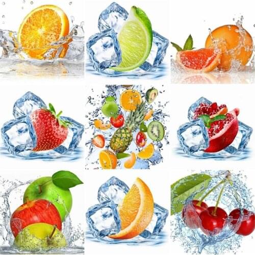 YI BRIGHT Diamond Embroidery Fruits 5D Diy Picture Of Rhinestones Cross Stitch Lemon Ice Diamond Mosaic Painting Kitchen Decor