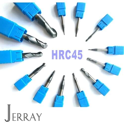 1mm 2mm 3mm 4mm 5mm 6mm 8mm 10mm 12mm 2 Flutes HRC45 Tungsten Carbide Ball nose End Mills Spiral Bits CNC Router Bits