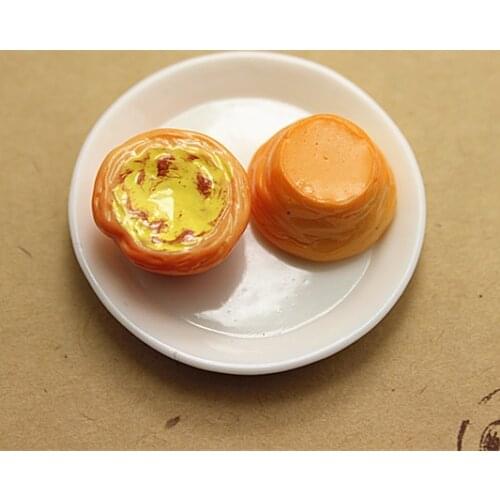 10pcs 3D Kawaii Resin Miniature Simulation Food Egg Tart DIY Craft Decoration,16*9mm