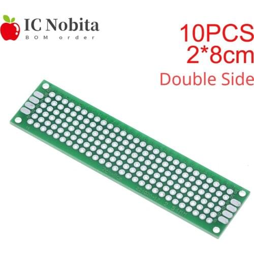 10PCS 2x8cm Double Side Copper Prototype PCB Universal Board DIY Board Experiment Board Fiberglass Board for Ardui Circuit Board