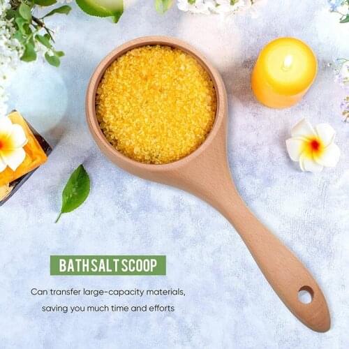 7 Pieces Bath Salt Scoop Mini Salt Scoop Set Wooden Ladle Spoon Multipurpose Wood Scoop Spoon Tablespoons for Cooking