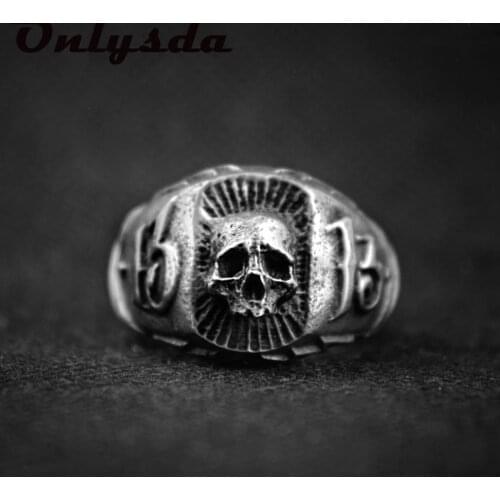 Aliexpress Stainless Steel Gothic Skull 13Lucky Ring Biker Hiphop Rock Roll Gothic Jewelry Unique Fashion Gift for Men Gift