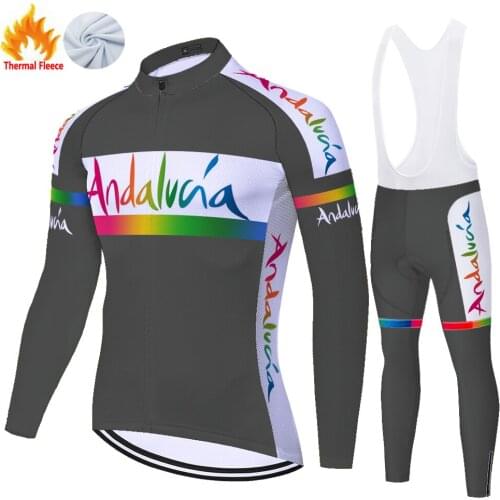 Andalucia Winter Thermal Fleece Completo Estivo Tricota Para Maillot Hombre Masculino Maglia Ciclismo Uomo Ropa Ciclismo