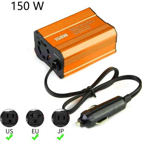 Car Power Inverter DC 12 V 220 V 150 W With 2 USB Charger EU US JP Socket 12 V 110 V auto inversor преобразователь 12в 220в