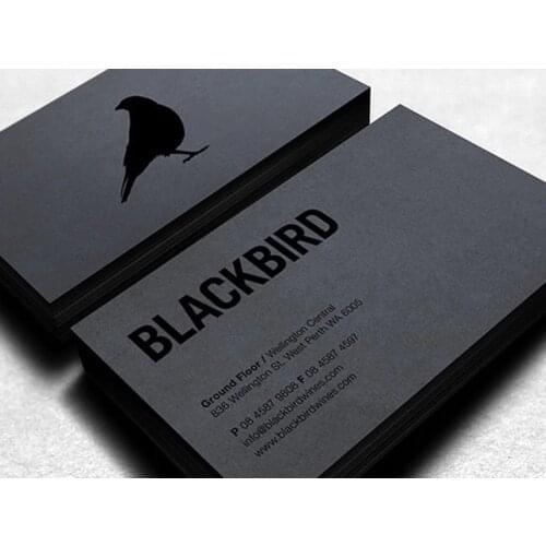 Carddsgn 200 Pcs Business Cards custom black matte - gold silver rose gold copper metallic foil stamped personalized hangtags