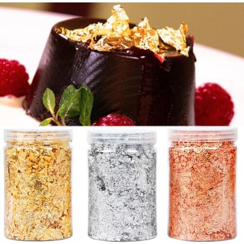 Shiny Gold Foil Jewelry Luxury Resin Decoration Paper Handicrafts Flake Siver Leaf Nail Beauty Gilding DIY Art Craft 2/3/5g
