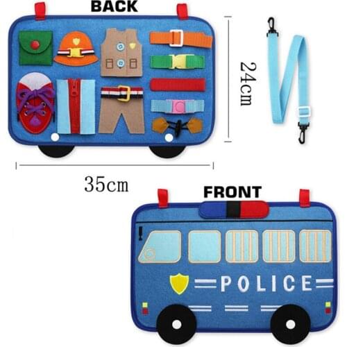 Kids Montessori Learn to Dress Board Lace Snap Button Basic Skills Toys