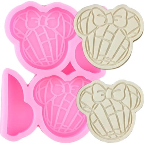 Disney Concha Minnie Head Silicone Straw Topper Molds Mickey Bows Epoxy Resin Mold Fondant Cake Decorating Candy Chocolate Mould