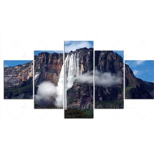 Hd Home Decoration Canvas Painting Fall Pictures Wall Art Prints Mountain View Modular Modern Frame Poster For Boy Room 5 Panel