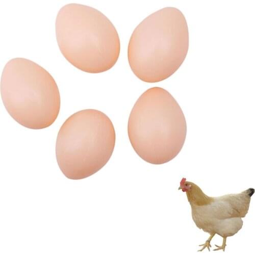 5pcs/set Hatching Simulation Hen Poultry Simulation Artificial Faux Fake Plastic Eggs for Chicken Duck Geese Hatch Breeding