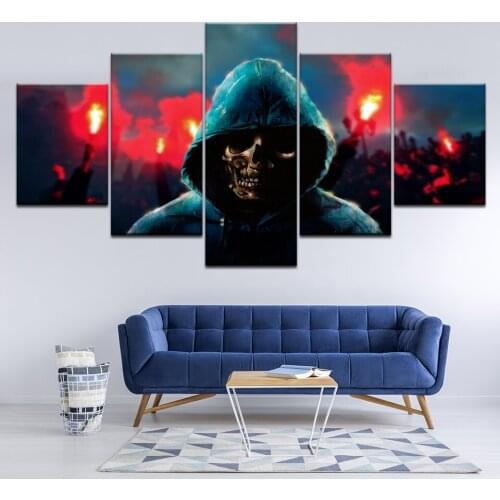 Canvas Painting Shantou men in fire mountain 5 Pieces Wall Art Painting Modular Sport Wallpapers Poster Print Home Decor