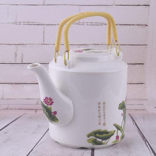 Ceramic large-capacity household cooler kettle, handle teapot, bone china large tea kettle