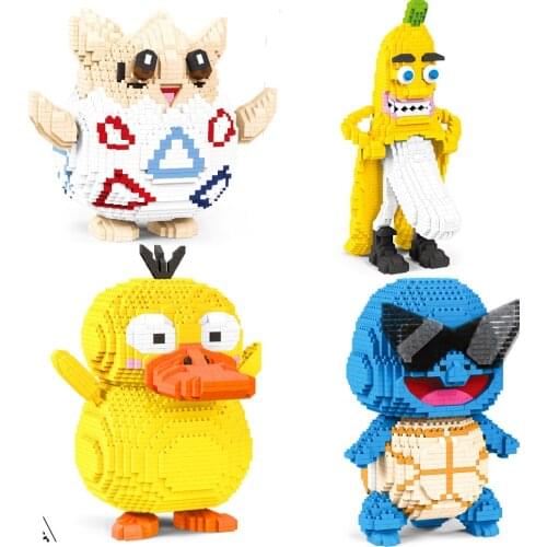 Cartoon Monsters Yellow Duck Diamond Building Blocks Not Compatible Turtle Micro Mini Brick Figures Toys For Children Gift