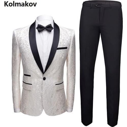 Mens Wedding Suit Male Blazers Slim Fit Suits For Men Business Party Casual Work Wear wedding dress suit men (Jacket +Pants)