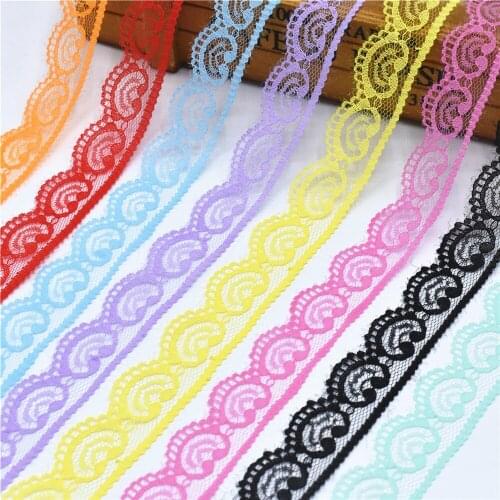 Beautiful 10 Yard Lace Ribbon Tape 22MM Wide Trim DIY Handicrafts Embroidered Net Cord For Sewing Decoration african lace fabric